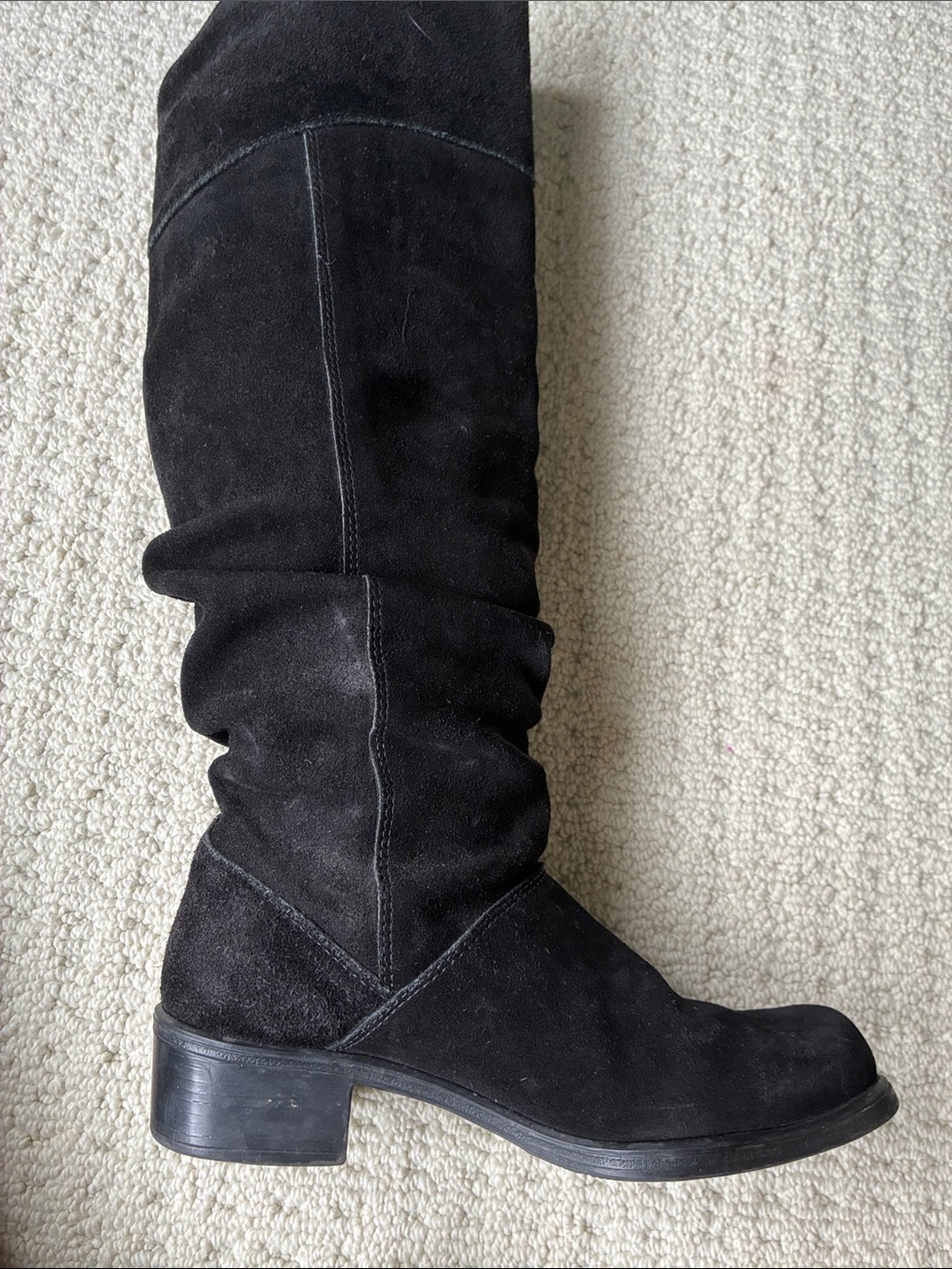 Vintage Henri Pierre Women's Black Suede Tall Slouch Boots Size 7 Made in Canada - Picture 4 of 12